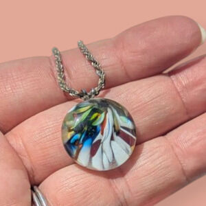 Handmade Glass Rainbow Pendant
